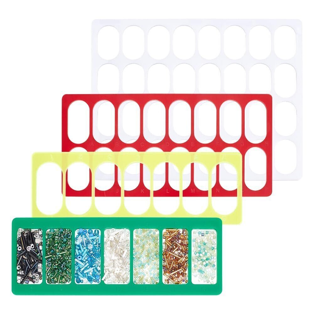 4735 4 Pcs Seed Bead Project Sorter, Acrylic Beading Boards with Alphabetic
